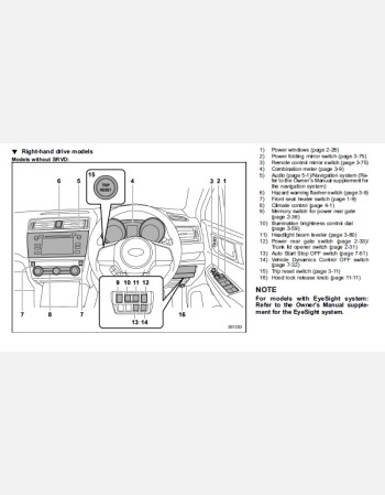 subaru outback 2016 owners manual rhd and lhd